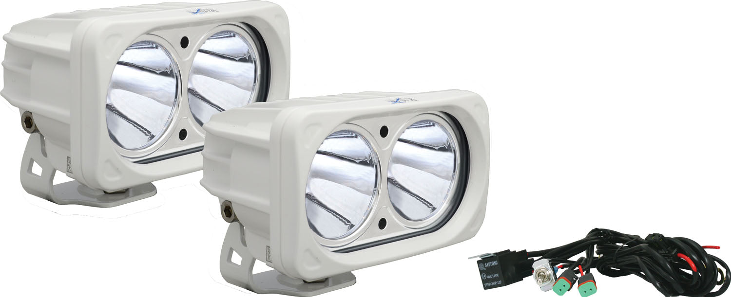 Vision X Lighting 9131719 Optimus Square White 2 10W Leds 10 Narrow 2 Light Kit - Truck Part Superstore