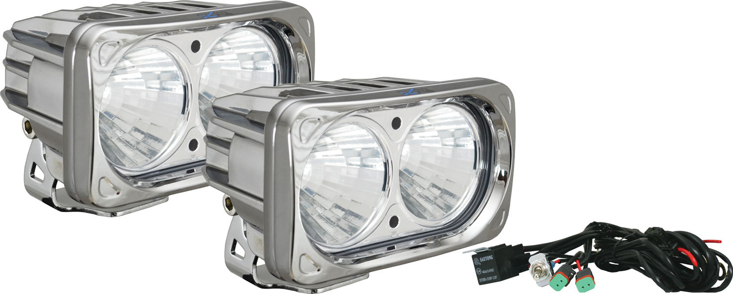 Vision X Lighting 9148724 Optimus Square Chrome 2 10W Leds 20 Medium 2 Light Kit - Truck Part Superstore