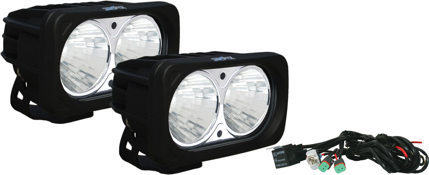 Vision X Lighting 9137834 Optimus Square Black 2 10W Leds 20 Medium 2 Light Kit - Truck Part Superstore
