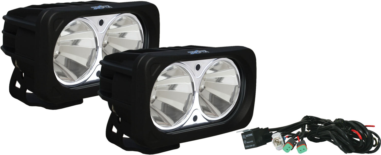 Vision X Lighting 9137742 Optimus Square Black 2 10W Leds 60 Flood 2 Light Kit - Truck Part Superstore