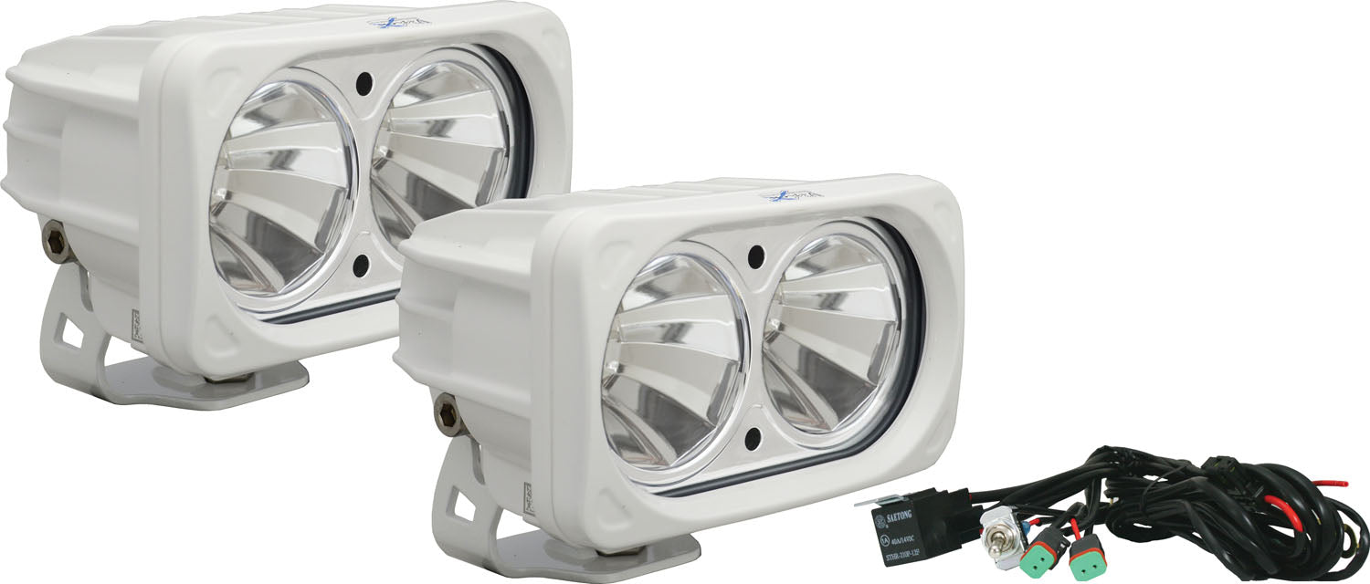 Vision X Lighting 9148816 Optimus Square White 2 10W Leds 60 Flood 2 Light Kit - Truck Part Superstore