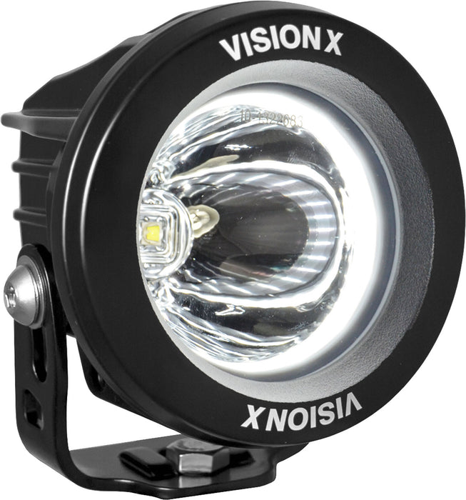 Vision X Lighting 9891729 Optimus Round Halo Black 1 10W LED Emark Approved 15 Narrow 2 Light Kit - Truck Part Superstore