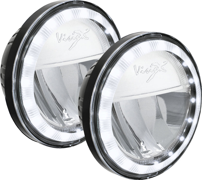Vision X Lighting 9904085 Two 4.5" Round Chrome Vx LED Headlight (Par36) With Halo - Truck Part Superstore
