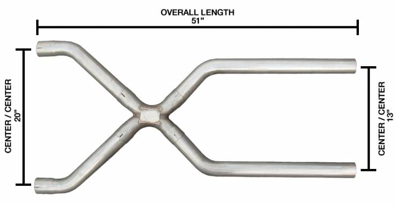 Pypes Performance Exhaust XVA10S Exhaust X-Pipe Kit Intermediate Pipe 2.5 in Hardware Incl Polished 304 Stainless Steel Pypes Exhaust - Truck Part Superstore