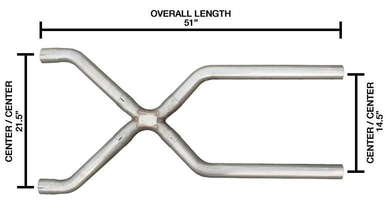 Pypes Performance Exhaust XVA13 Exhaust X-Pipe Kit Intermediate Pipe 3 in Crossover Hardware Incl Natural 409 Stainless Steel Pypes Exhaust - Truck Part Superstore