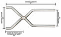 Pypes Performance Exhaust XVA14 Exhaust X-Pipe Kit Intermediate Pipe 3.5 in Crossover Hardware Incl Natural 409 Stainless Steel Pypes Exhaust - Truck Part Superstore