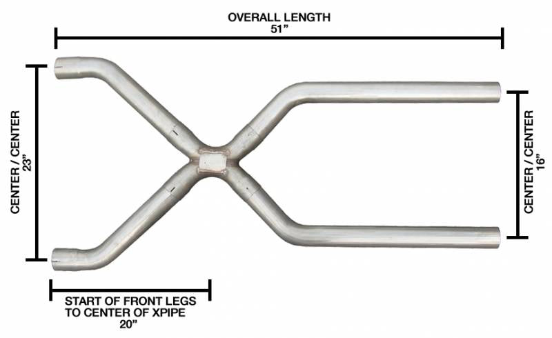 Pypes Performance Exhaust XVA14 Exhaust X-Pipe Kit Intermediate Pipe 3.5 in Crossover Hardware Incl Natural 409 Stainless Steel Pypes Exhaust - Truck Part Superstore