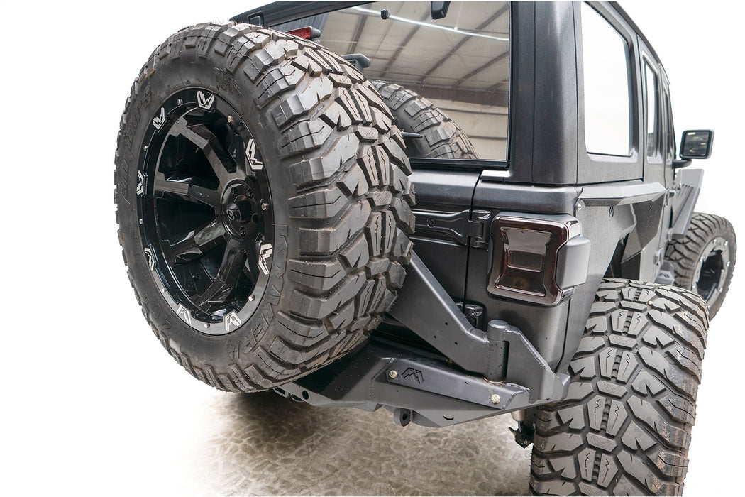 Fab Fours JL18-Y1851T-1 Off The Door Tire Carrier; 2 Stage Matte Black Powder Coated; - Truck Part Superstore