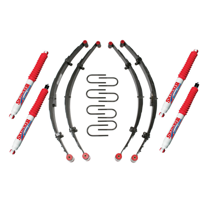 Skyjacker YJ21BKH Jeep YJ Sport Lift Kit 87-95 Wrangler YJ 2.5 Inch Lift incl. Front/Rear Leaf Springs Front/Rear Leaf Spring Bushings/Sleeves Front/Rear U Bolts Front/Rear Hydro 7000 Shocks Skyjacker - Truck Part Superstore