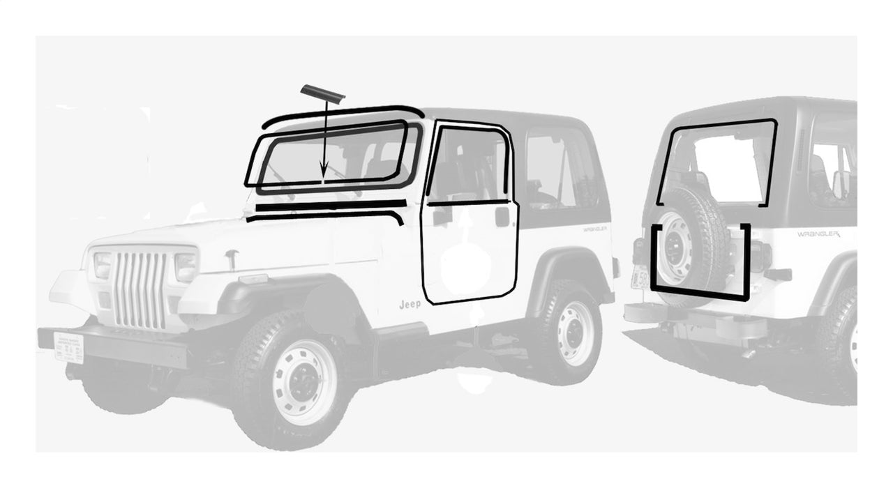 Crown Automotive Jeep Replacement YJWSK Complete Weatherstrip Kit; - Truck Part Superstore