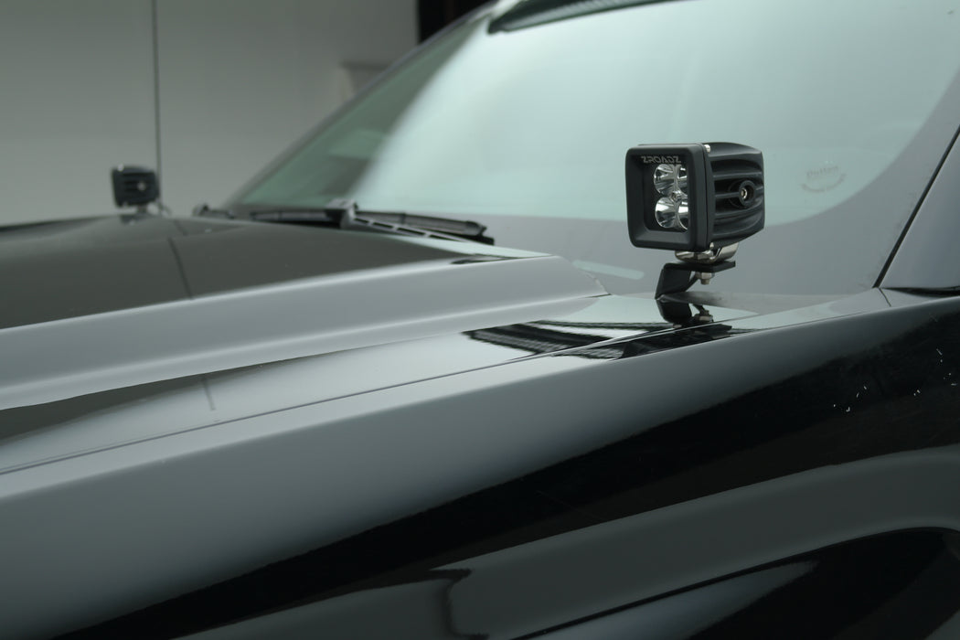 ZROADZ Z361221-KIT2 Hood Hinge LED Kit; Incl. [2] 3 in. LED Pod Lights And Universal Wiring Harness; - Truck Part Superstore