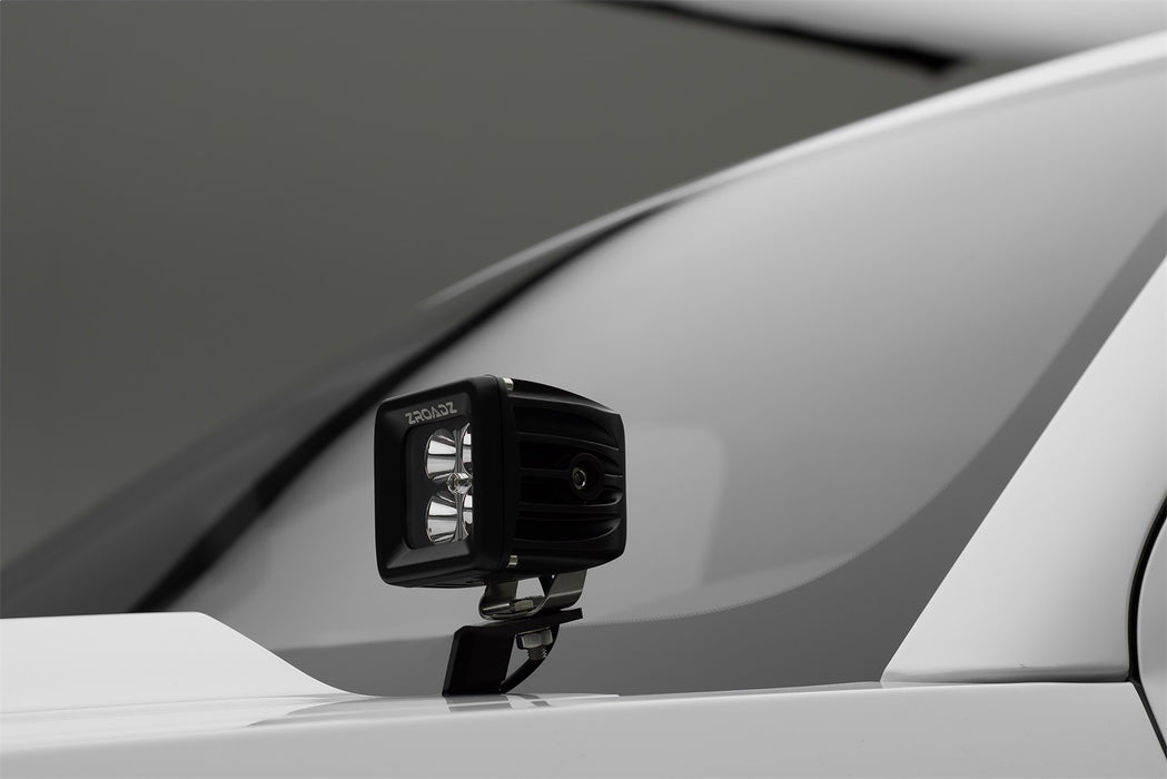 ZROADZ Z362081 Hood Hinge LED Bracket; Mounts [2] 3 in. LED Pod Lights; - Truck Part Superstore