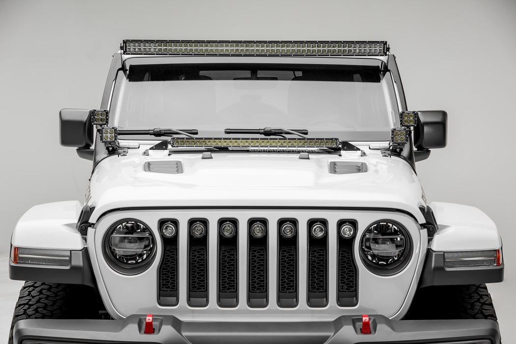 ZROADZ Z364931 Hood Cowl LED Light Bar Bracket; Mounts [1] 30 in. Singe Row Slim LED Light Bar; - Truck Part Superstore