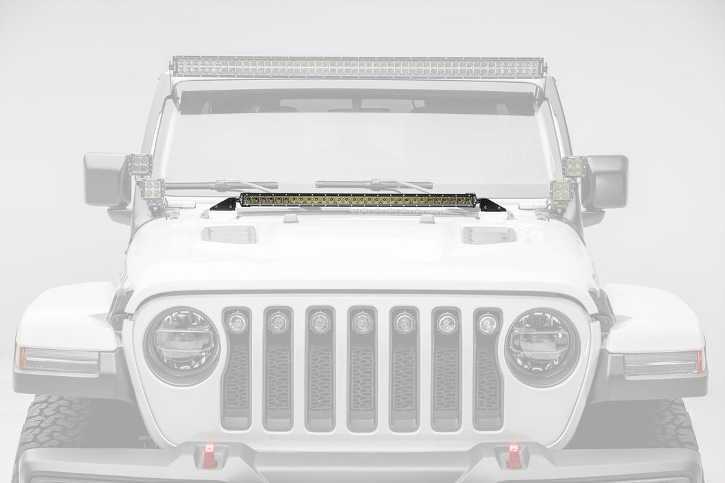 ZROADZ Z364931 Hood Cowl LED Light Bar Bracket; Mounts [1] 30 in. Singe Row Slim LED Light Bar; - Truck Part Superstore