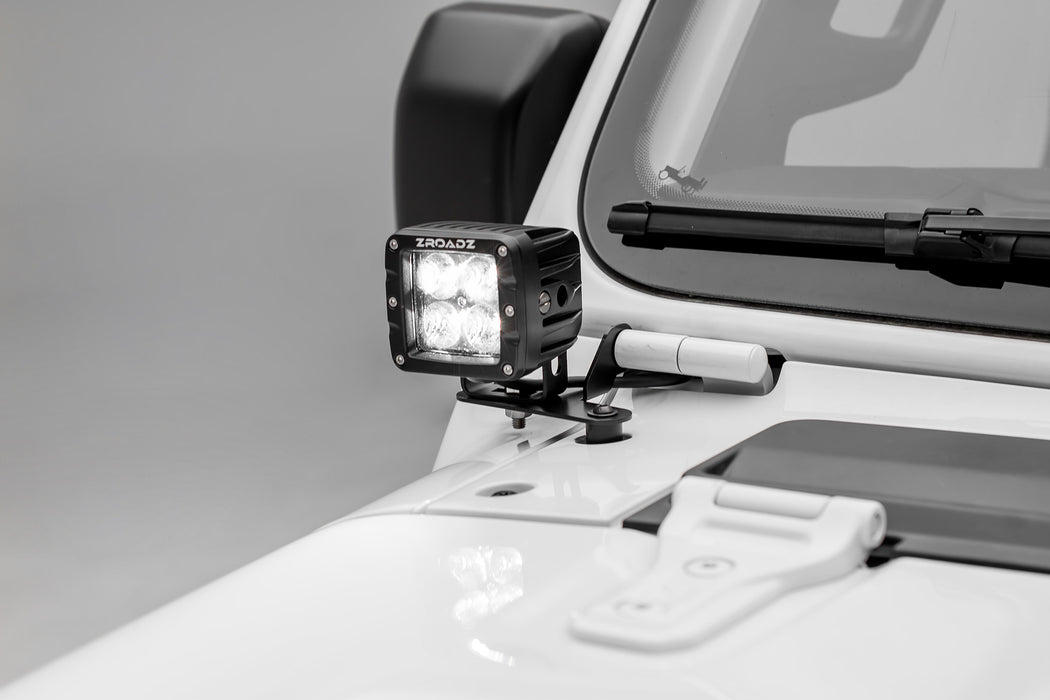 ZROADZ Z364941 Lower A Pillar LED Bracket; Mounts [2] 3 in. LED Pod Lights; - Truck Part Superstore