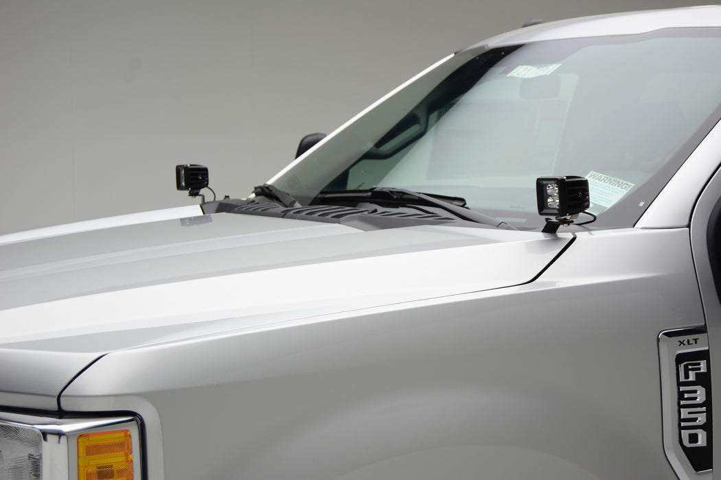 ZROADZ Z365471-KIT2 Hood Hinge LED Kit; Incl. [2] 3 in. LED Pod Lights And Universal Wiring Harness; - Truck Part Superstore