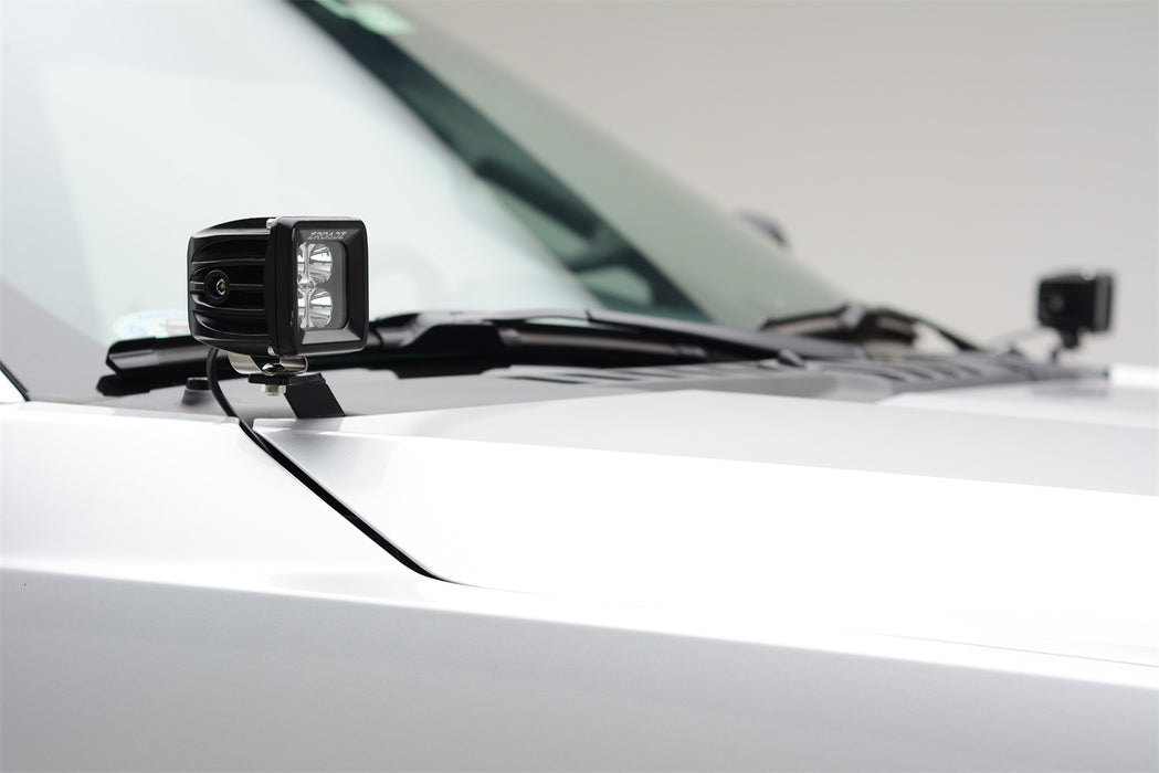 ZROADZ Z365471-KIT2 Hood Hinge LED Kit; Incl. [2] 3 in. LED Pod Lights And Universal Wiring Harness; - Truck Part Superstore