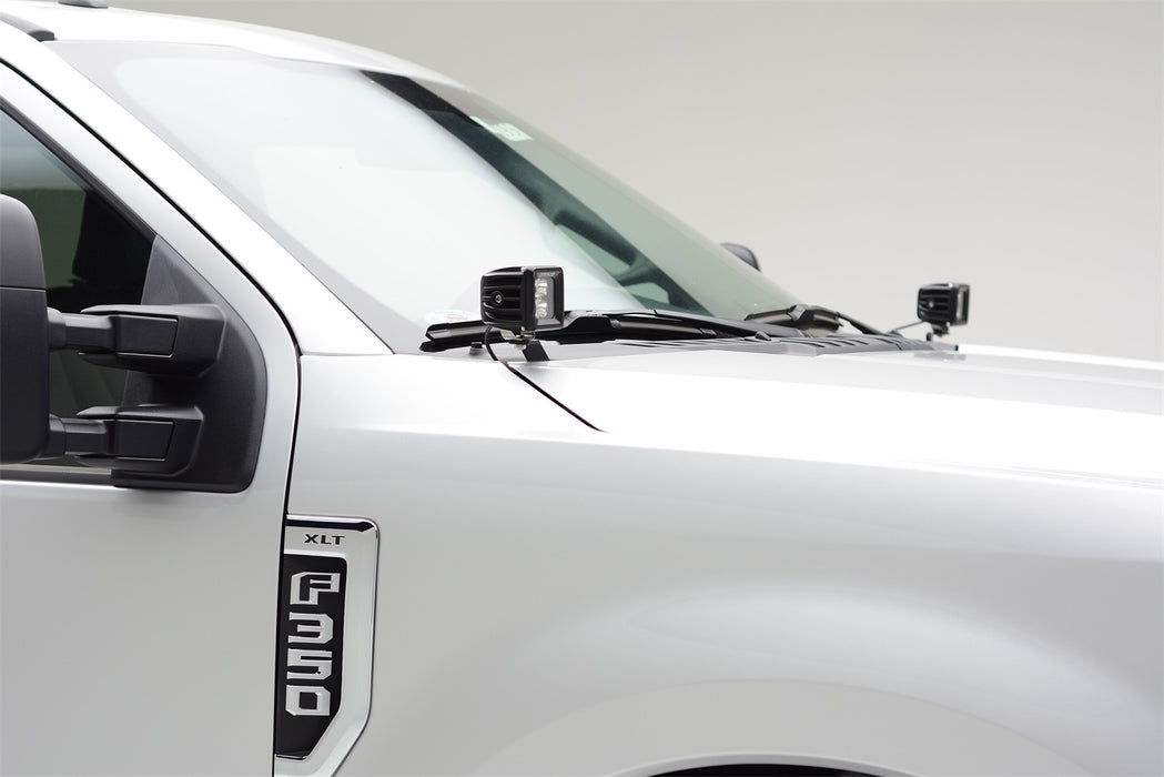 ZROADZ Z365471-KIT2 Hood Hinge LED Kit; Incl. [2] 3 in. LED Pod Lights And Universal Wiring Harness; - Truck Part Superstore
