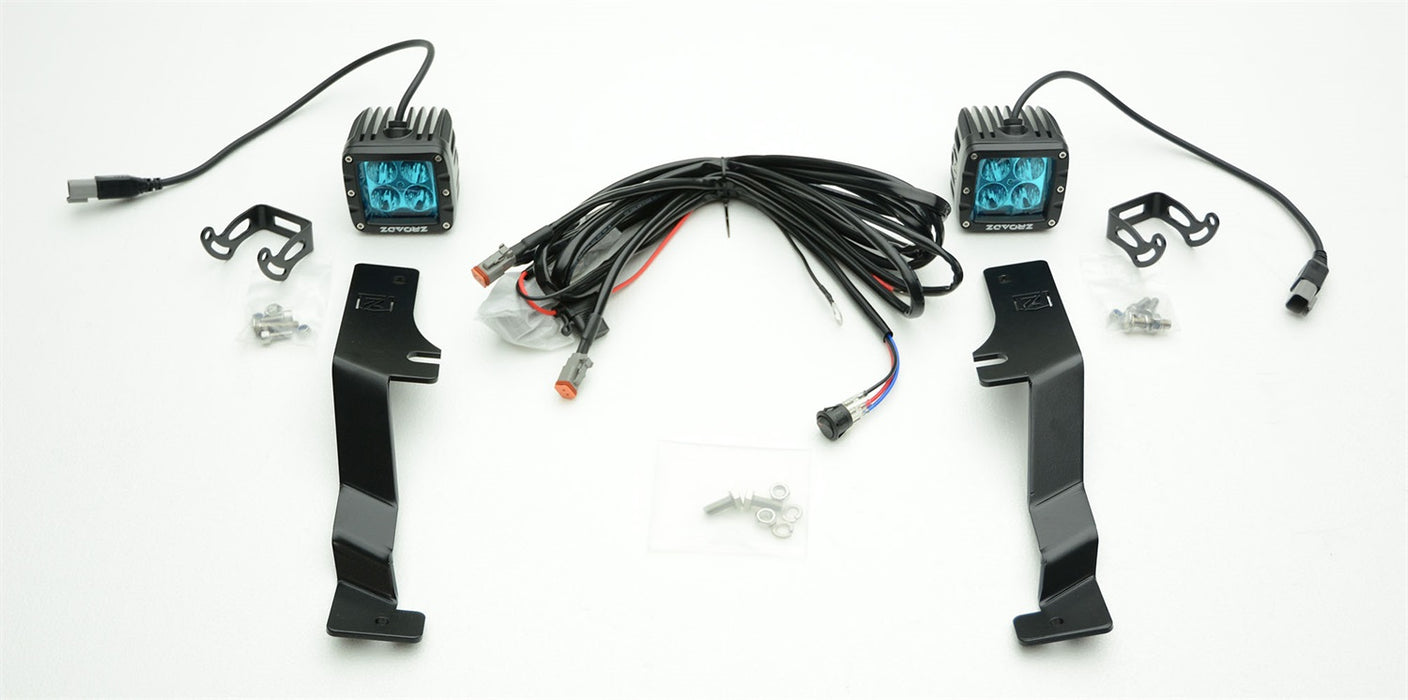 ZROADZ Z365701-KIT2 Hood Hinge LED Kit; Incl. [2] 3 in. LED Pod Lights And Universal Wiring Harness; - Truck Part Superstore