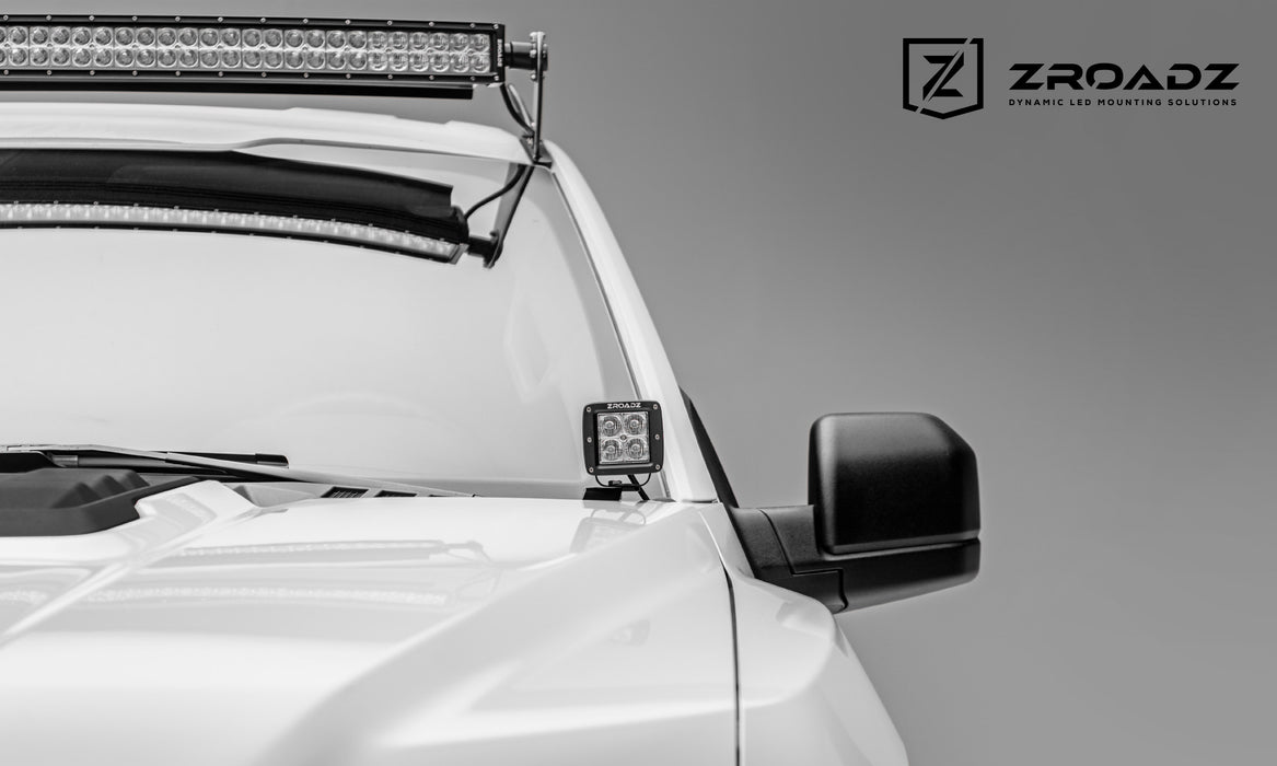 ZROADZ Z365701 Hood Hinge LED Bracket; Mounts [2] 3 in. LED Pod Lights; - Truck Part Superstore