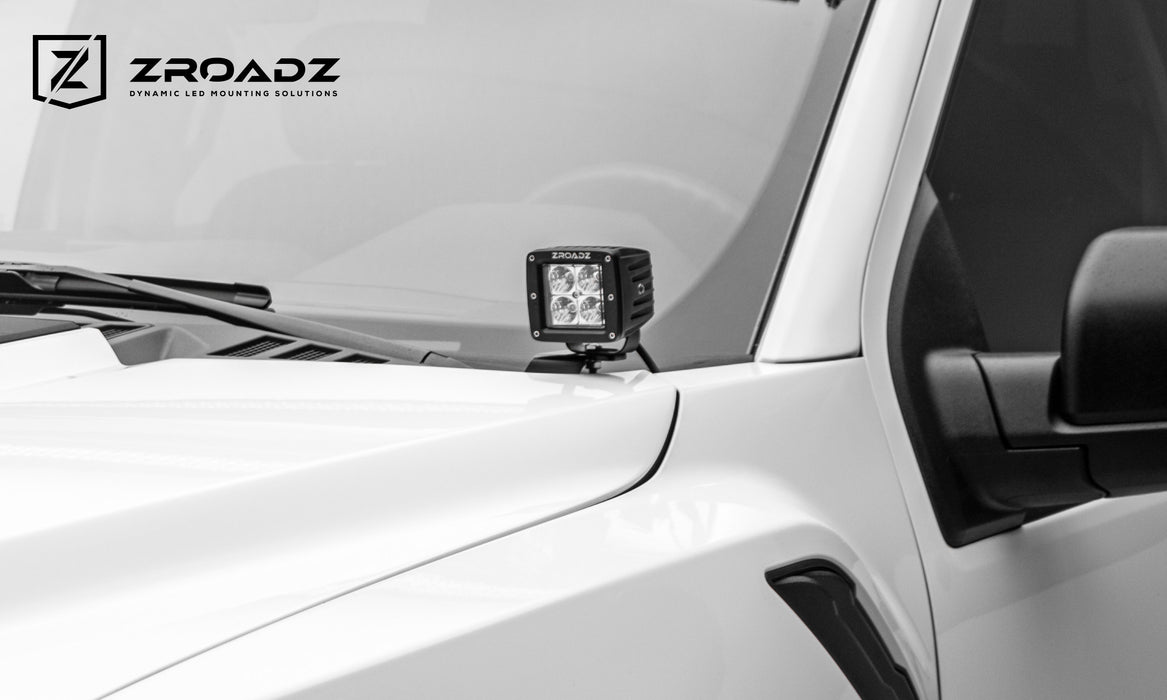 ZROADZ Z365701 Hood Hinge LED Bracket; Mounts [2] 3 in. LED Pod Lights; - Truck Part Superstore