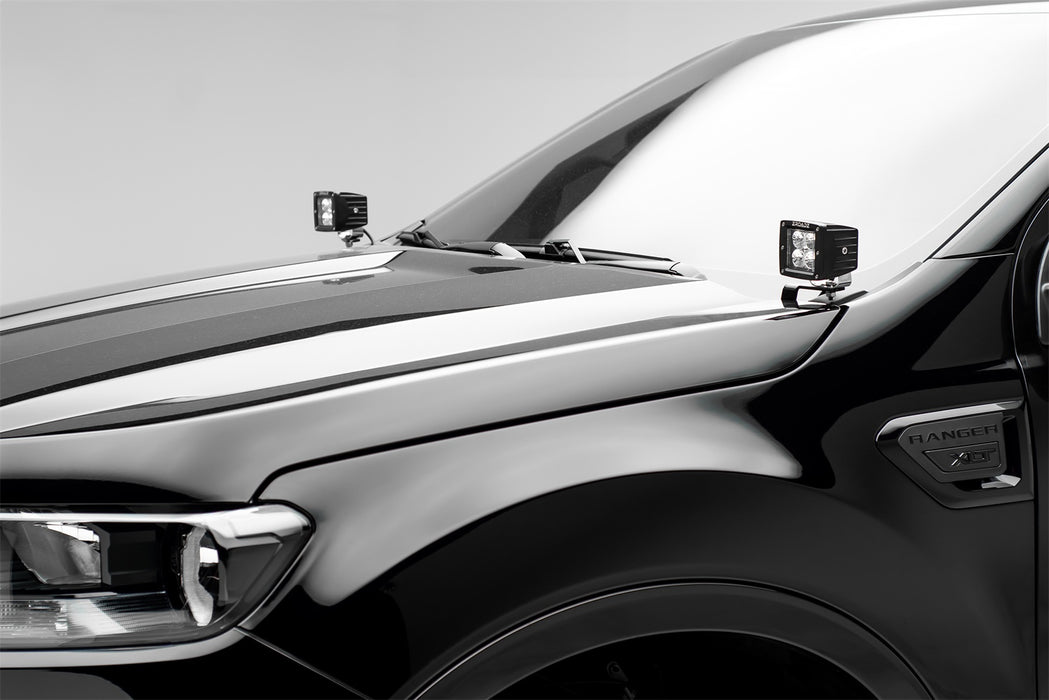 ZROADZ Z365821-KIT2 Hood Hinge LED Kit; Incl. [2] 3 in. LED Pod Lights And Universal Wiring Harness; - Truck Part Superstore