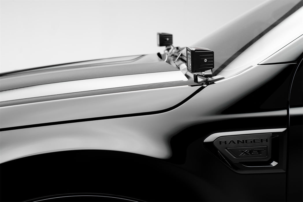 ZROADZ Z365821-KIT2 Hood Hinge LED Kit; Incl. [2] 3 in. LED Pod Lights And Universal Wiring Harness; - Truck Part Superstore