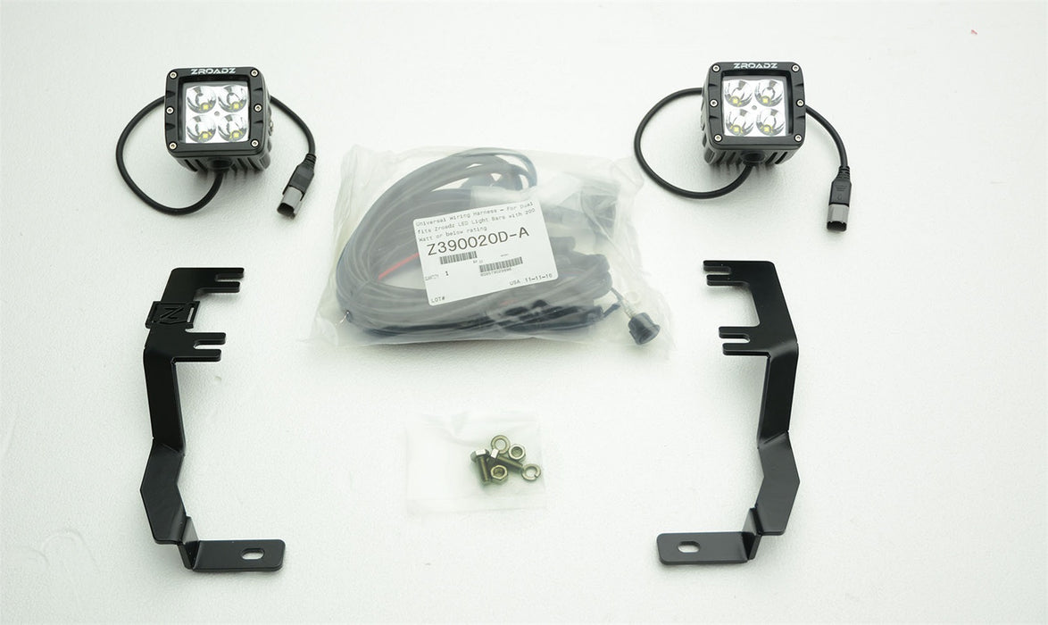 ZROADZ Z367581-KIT2 Hood Hinge LED Kit; Incl. [2] 3 in. LED Pod Lights And Universal Wiring Harness; - Truck Part Superstore