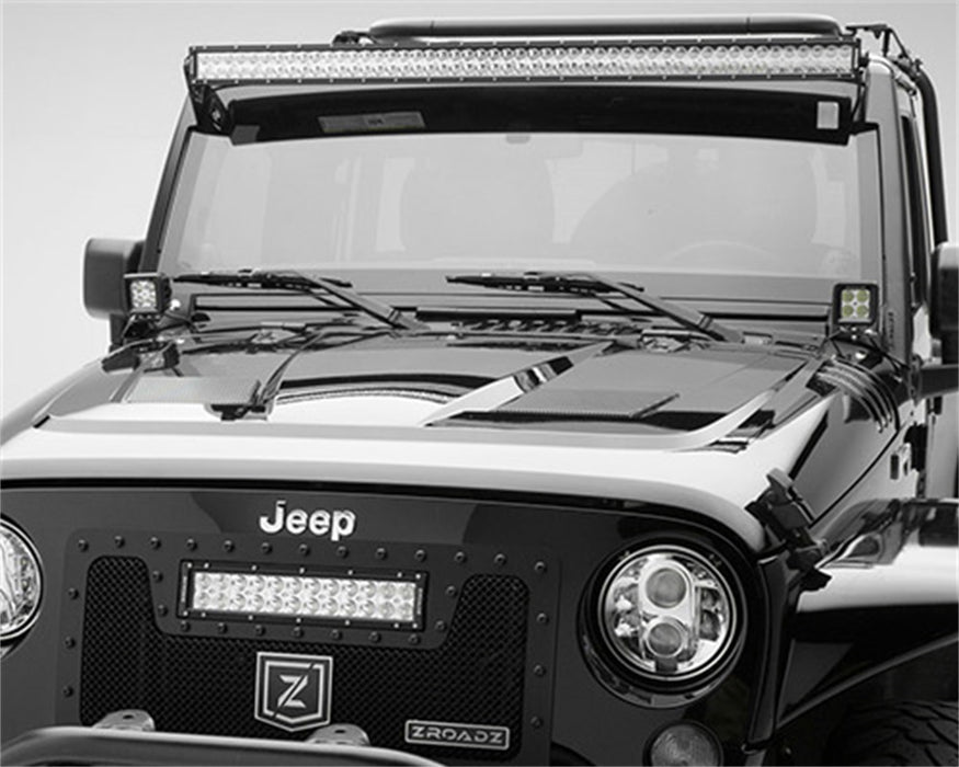 ZROADZ Z374814 Lower A Pillar LED Bracket; Mounts [2] 3 in. LED Pod Lights; - Truck Part Superstore