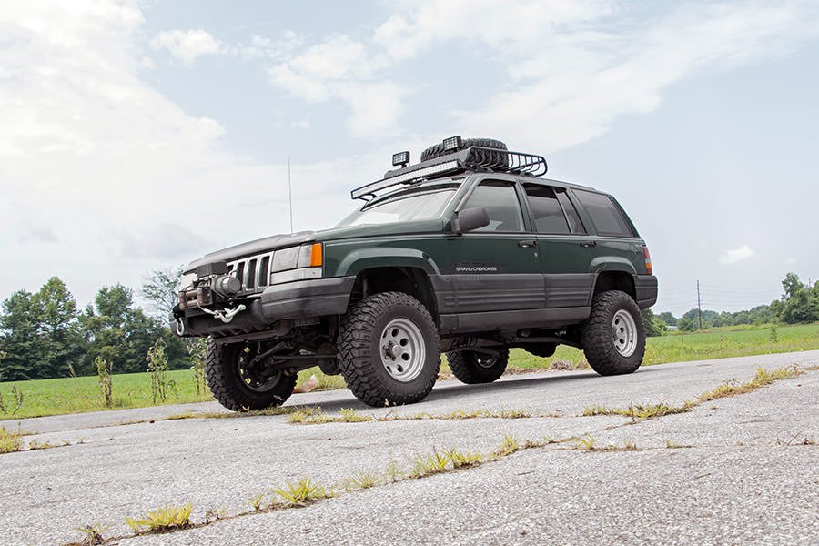 Rough Country 70567 Jeep 50 Inch Curved LED Light Bar Upper Windshield Mounts 93-98 ZJ Grand Cherokee Rough Country - Truck Part Superstore