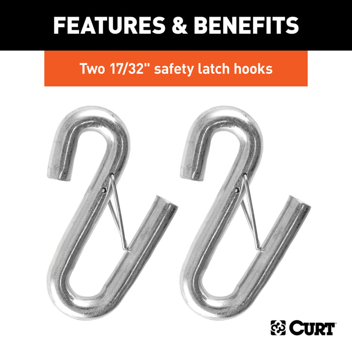 CURT 80176 44in. Safety Cables with 2 Snap Hooks (7;500 lbs; Vinyl-Coated; 2-Pack) - Truck Part Superstore
