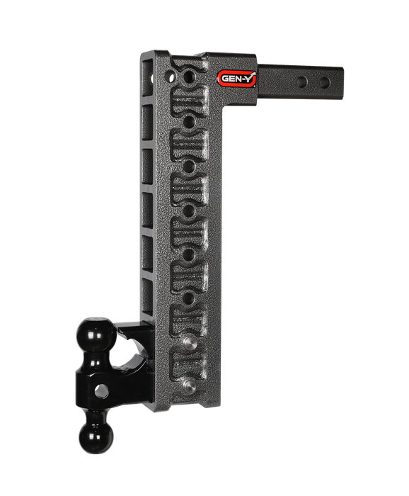 GEN-Y Hitch GH-528 MEGA-DUTY 2" Shank 17.5" Drop 2K TW 16K Hitch Dual-Ball Pintle Lock & Stabilizer - Truck Part Superstore