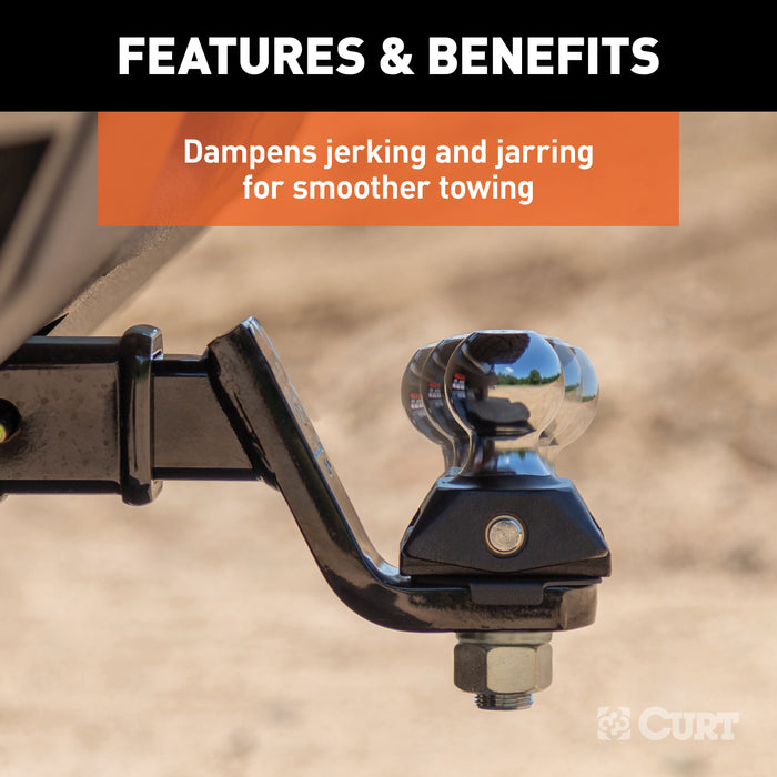 CURT 45143 RockerBall Cushion Hitch with 2in. Ball (2in. Shank; 7;500 lbs.; 3in. Drop) - Truck Part Superstore