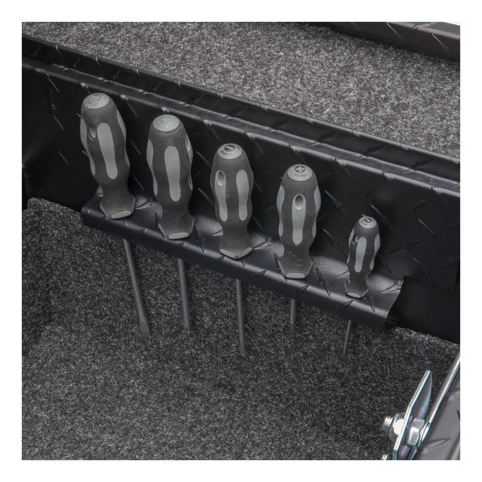 UWS EC11023 Matte Black 63in. Secure Lock Angled Tool Box; Low Profile (Heavy Packaging) - Truck Part Superstore