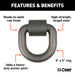 CURT 83770 3in.x 3in. Weld-On Tie-Down D-Ring (15;587 lbs; Raw Steel) - Truck Part Superstore