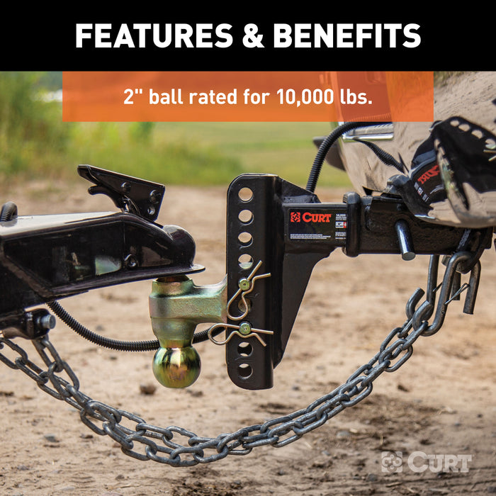 CURT 45912 Replacement Dual-Ball for Adjustable Channel Mount (Fits 45900; 45926) - Truck Part Superstore