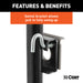 CURT 28301 Bracket-Mount Swivel Jack with Top Handle (2;000 lbs; 10in. Travel; Packaged) - Truck Part Superstore