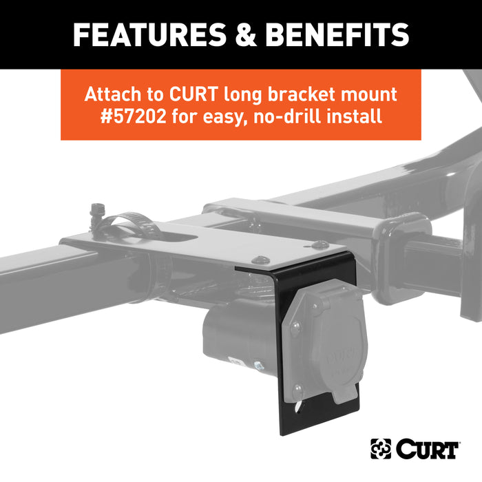 CURT 57205 Connector Mounting Brackets for 7-Way RV Blade (Black; 12-Pack) - Truck Part Superstore