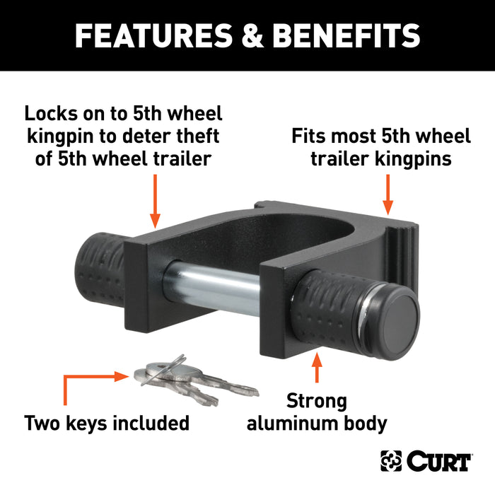 CURT 23255 CURT 23255 5th Wheel Trailer Lock for 2-Inch King Pin - Truck Part Superstore