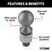 CURT 40086 2-5/16in. Trailer Ball (1-1/4in. x 2-5/8in. Shank; 25;000 lbs.; Raw Steel) - Truck Part Superstore
