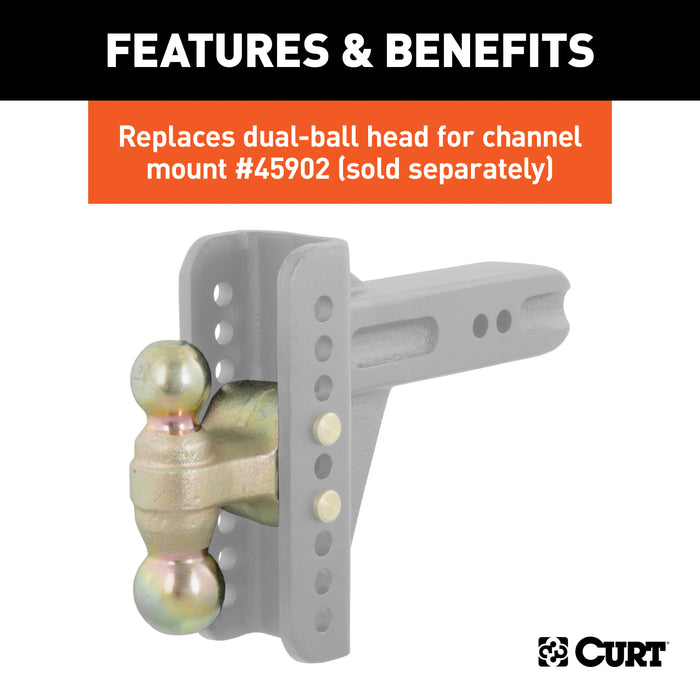 CURT 45923 Replacement Dual-Ball for Adjustable Channel Mount (Fits 45902; 45927) - Truck Part Superstore