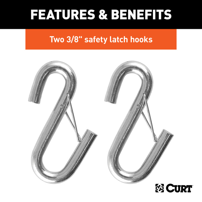 CURT 80136 43-7/8in. Safety Cables with 2 Snap Hooks (3;500 lbs; Vinyl-Coated; 2-Pack) - Truck Part Superstore