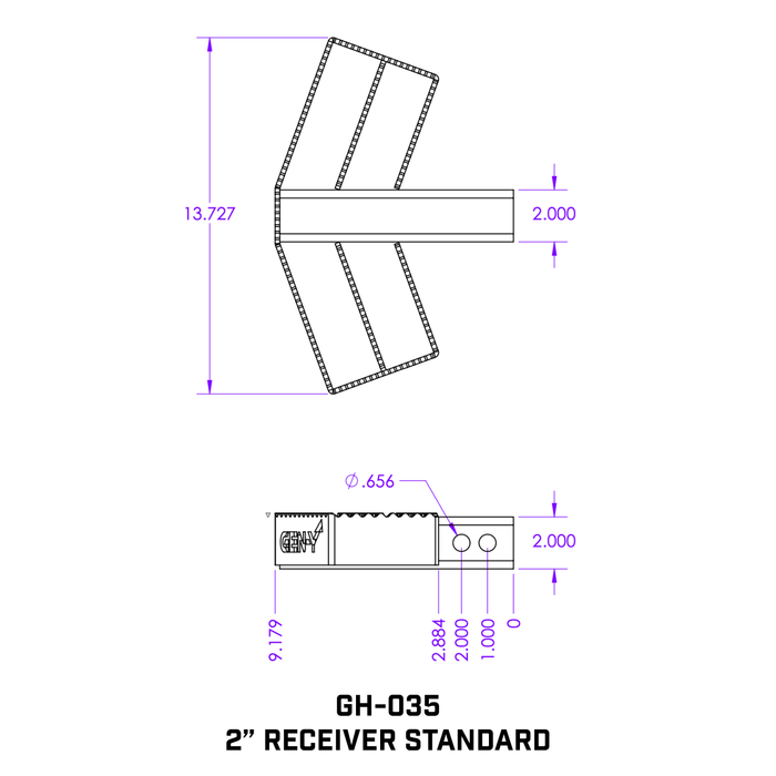 GEN-Y Hitch GH-035 2" Shank Standard 300lb Serrated Hitch Step. - Truck Part Superstore