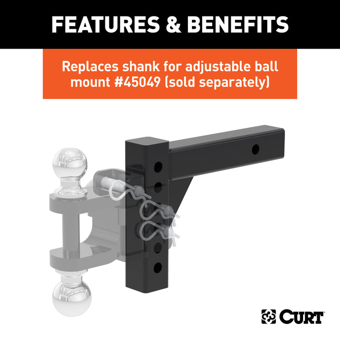 CURT 45059 Replacement Adjustable Ball Mount Shank (Fits #45049 or #45799) - Truck Part Superstore