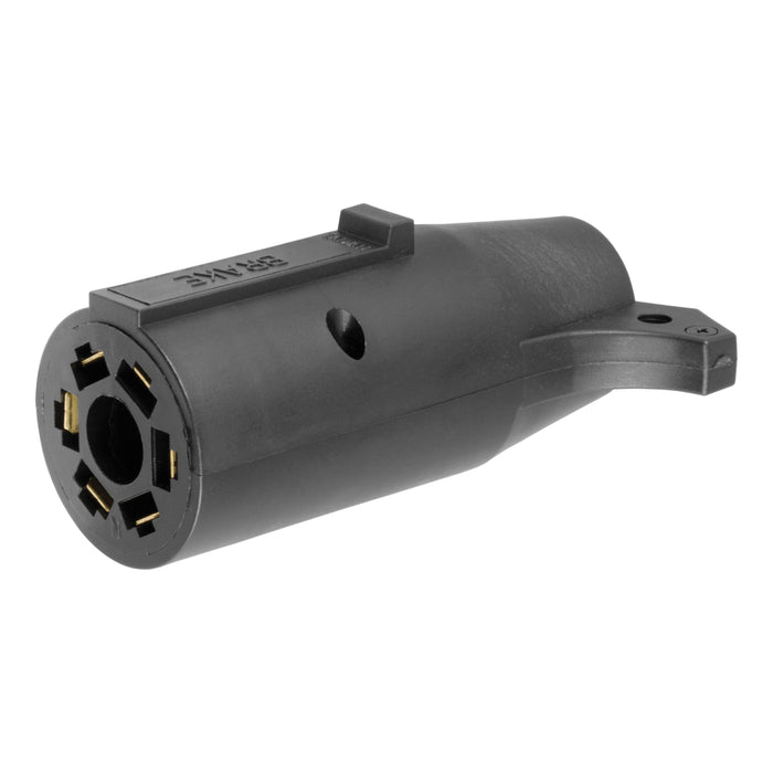 CURT 57661 Electrical Adapter (7-Way RV to 6-Round Trailer; Center Pin Brake; Packaged) - Truck Part Superstore