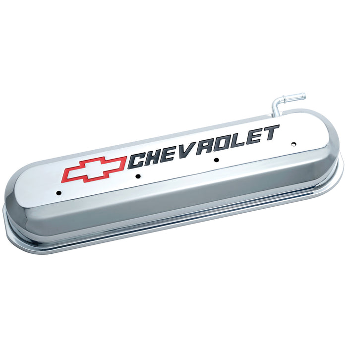 Proform 141-265 Engine Valve Covers; Tall Style; Die Cast; Chrome with Bowtie Logo; LS Engines - Truck Part Superstore