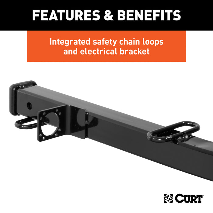 CURT 45048 Receiver Tube Adapter (2-1/2in. to 2in. Shank; 4;500 lbs. GTW; 34in. Length) - Truck Part Superstore