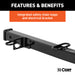 CURT 45048 Receiver Tube Adapter (2-1/2in. to 2in. Shank; 4;500 lbs. GTW; 34in. Length) - Truck Part Superstore
