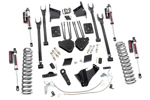 Rough Country 56550 6 Inch Ford 4-Link Suspension Lift Kit Vertex Reservoir Shocks 11-14 F-250 4WD Overloads Rough Country - Truck Part Superstore