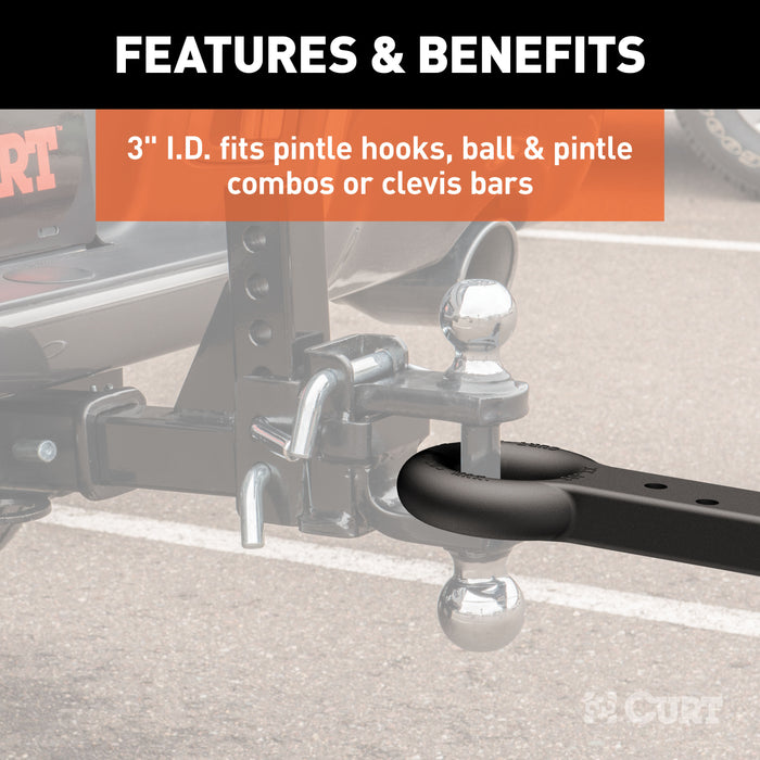 CURT 48510 CURT 48510 Black Steel Pintle Hitch Lunette Ring 3-Inch ID; 22;000 lbs - Truck Part Superstore
